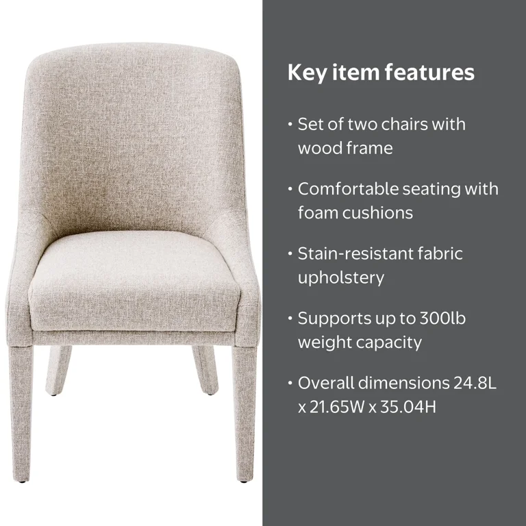 Better Homes & Gardens Windsor Upholstered Dining Chair 2 Pack