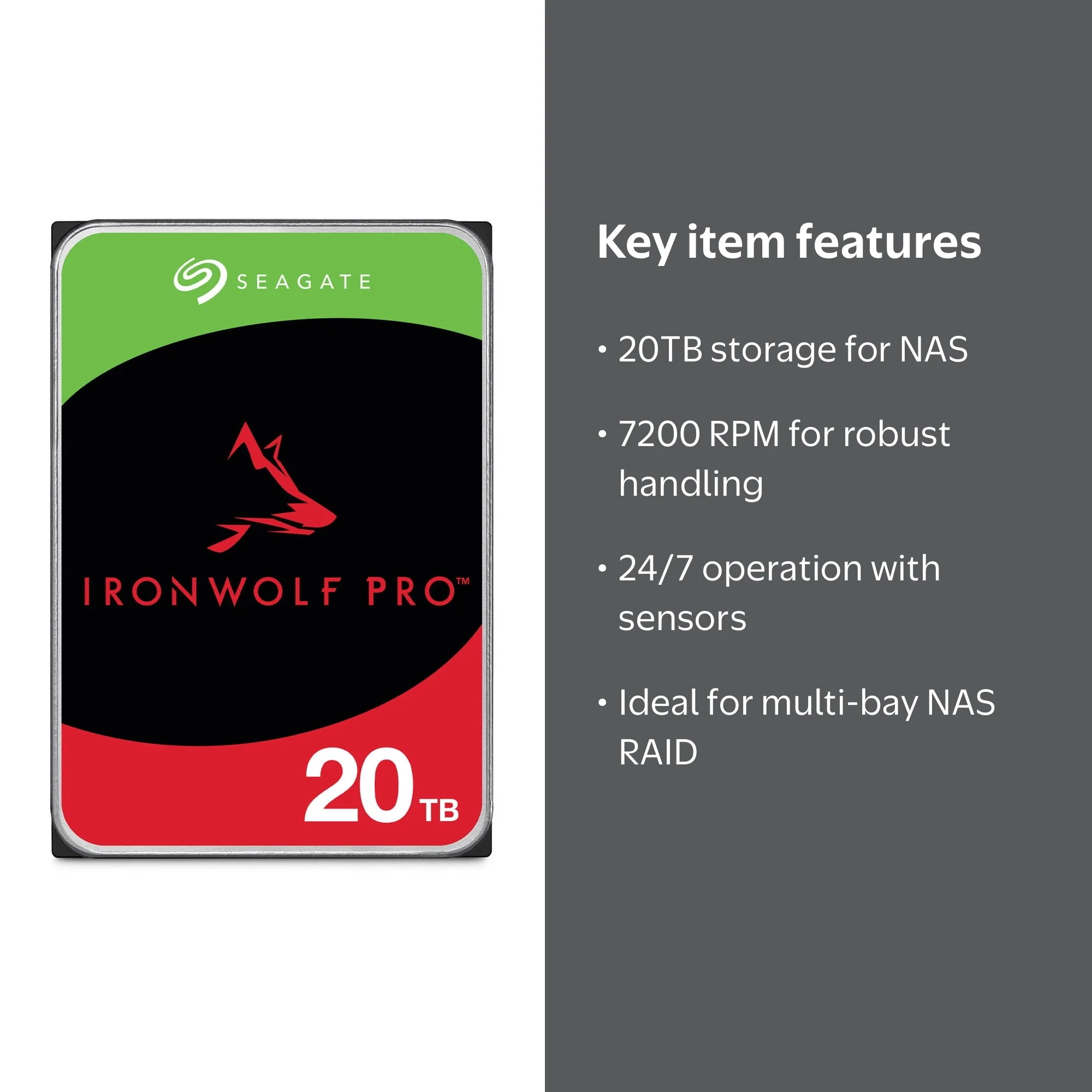 Seagate IronWolf Pro 20TB 7200 RPM 256MB Cache SATA 6.0Gb/s 3.5