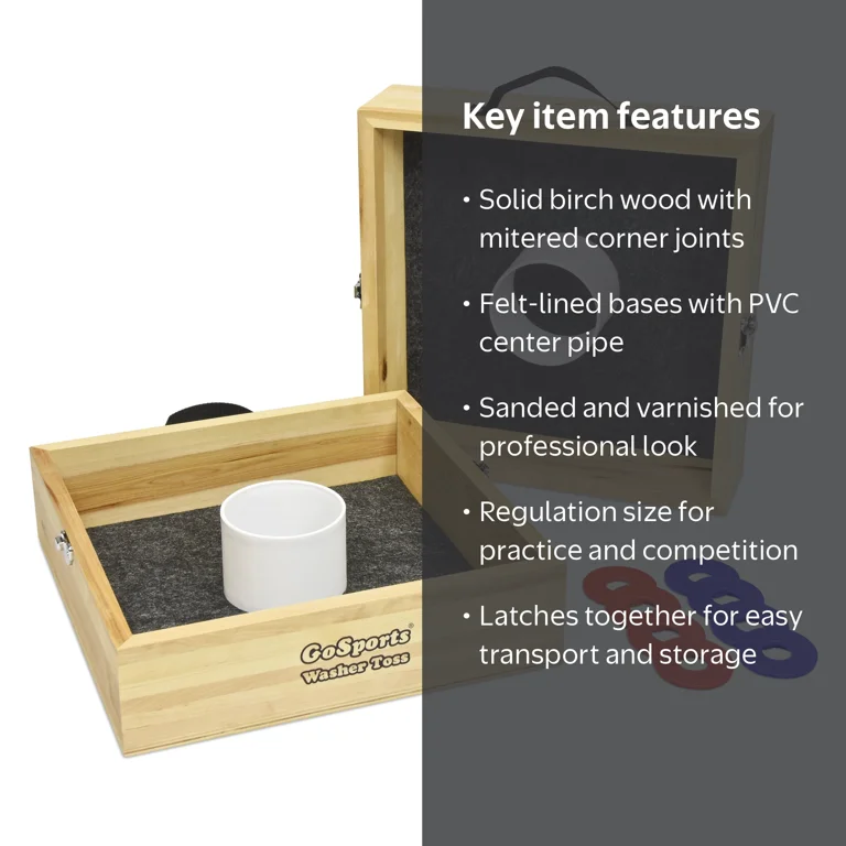 GoSports Premium Birch Wood Outdoor Yard Throw Washer Toss Game