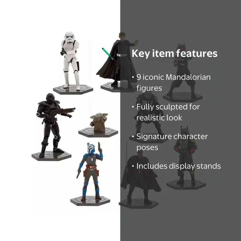 Disney Star Wars The Mandalorian Action Figure Set, 9 Pieces