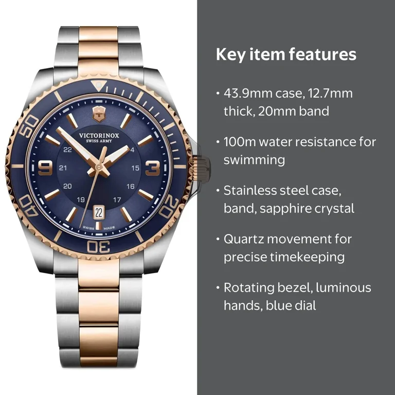 Victorinox Maverick Quartz Blue Dial Men's Watch 241950 - Walmart.com