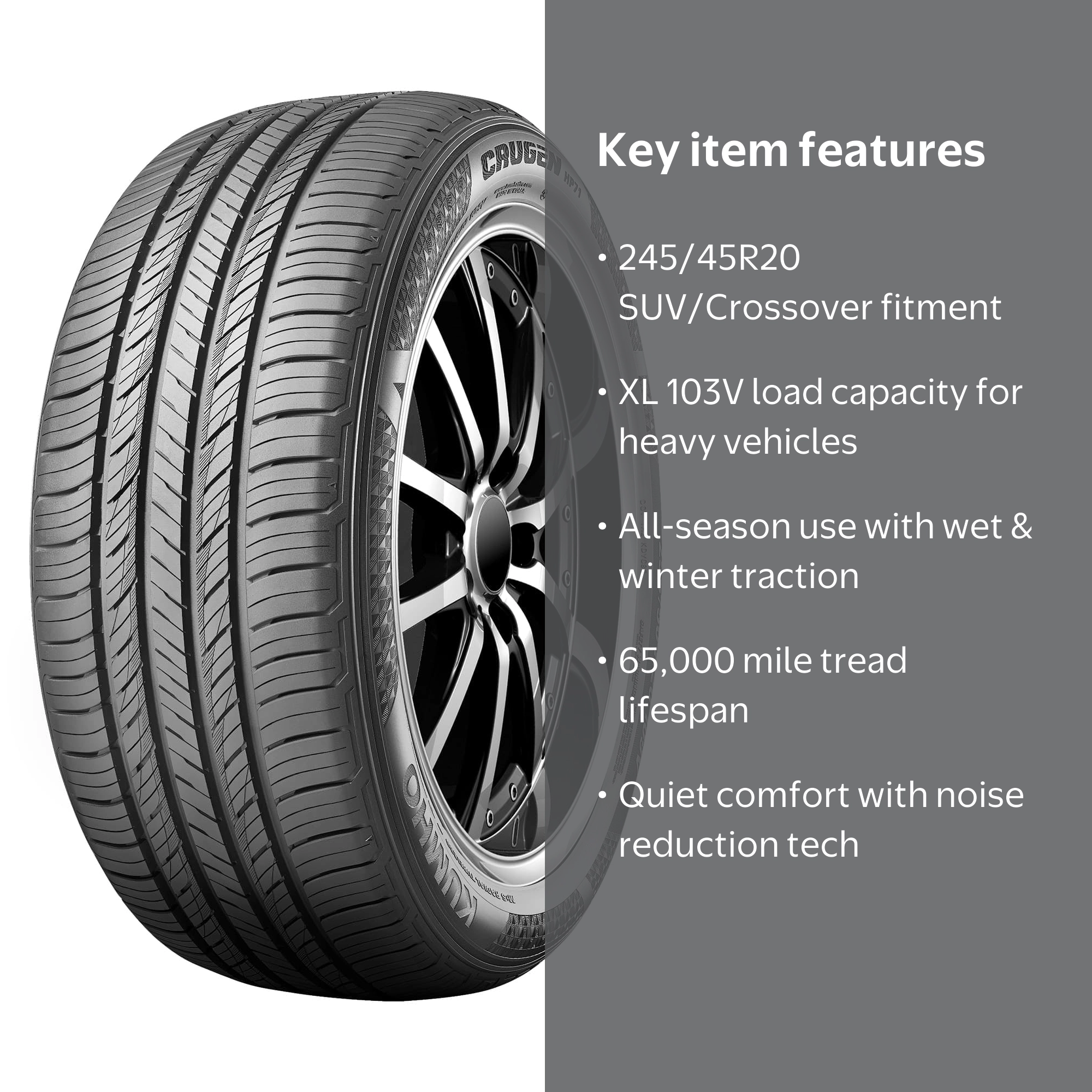 Kumho Crugen HP71 All Season 245/45R20 103V XL SUV/Crossover Tire