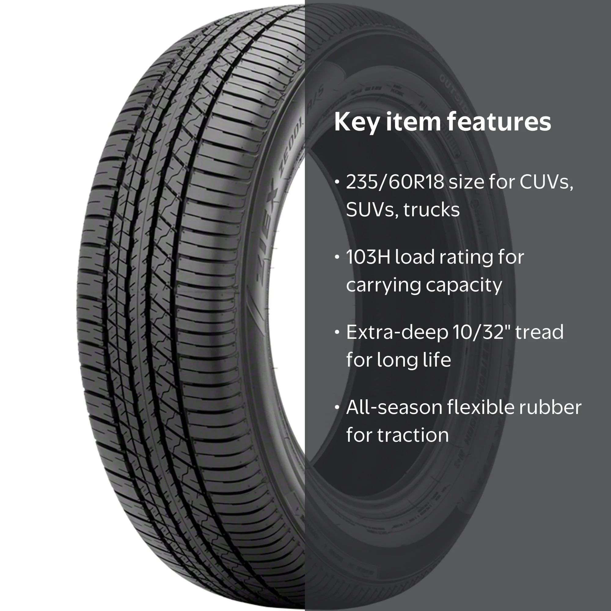 Falken Ziex ZE001 A/S Passenger Tire - 235/60R18 103H - All Season