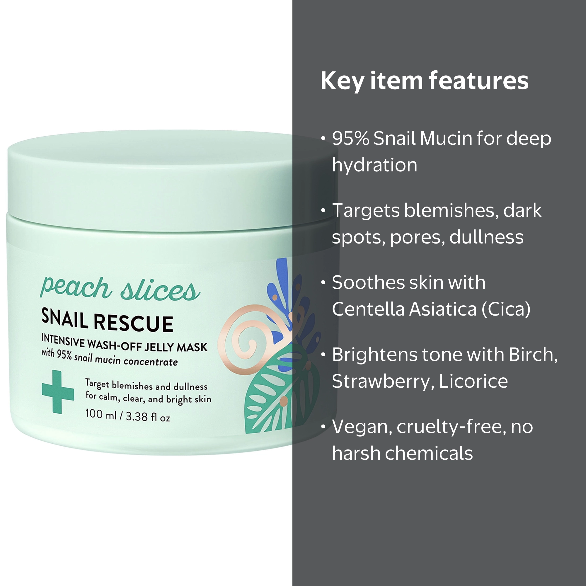 Peach Slices Snail Rescue Intensive Wash-Off Jelly Mask with Snail