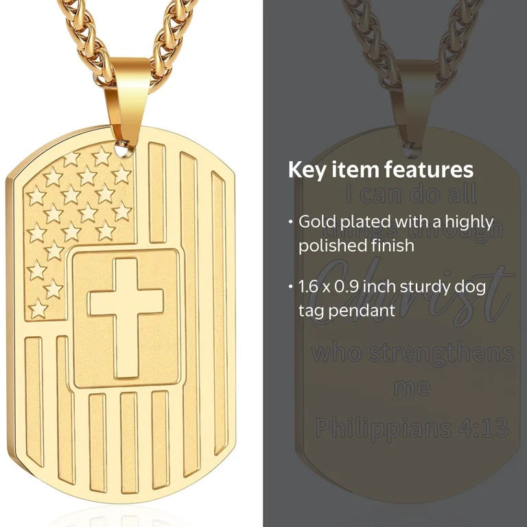 アクセサリー A&G 3 Cross Dog Tag Necklace APSVO Dog Tag Cross Necklace for Men, Stainless Steel Bible Verse