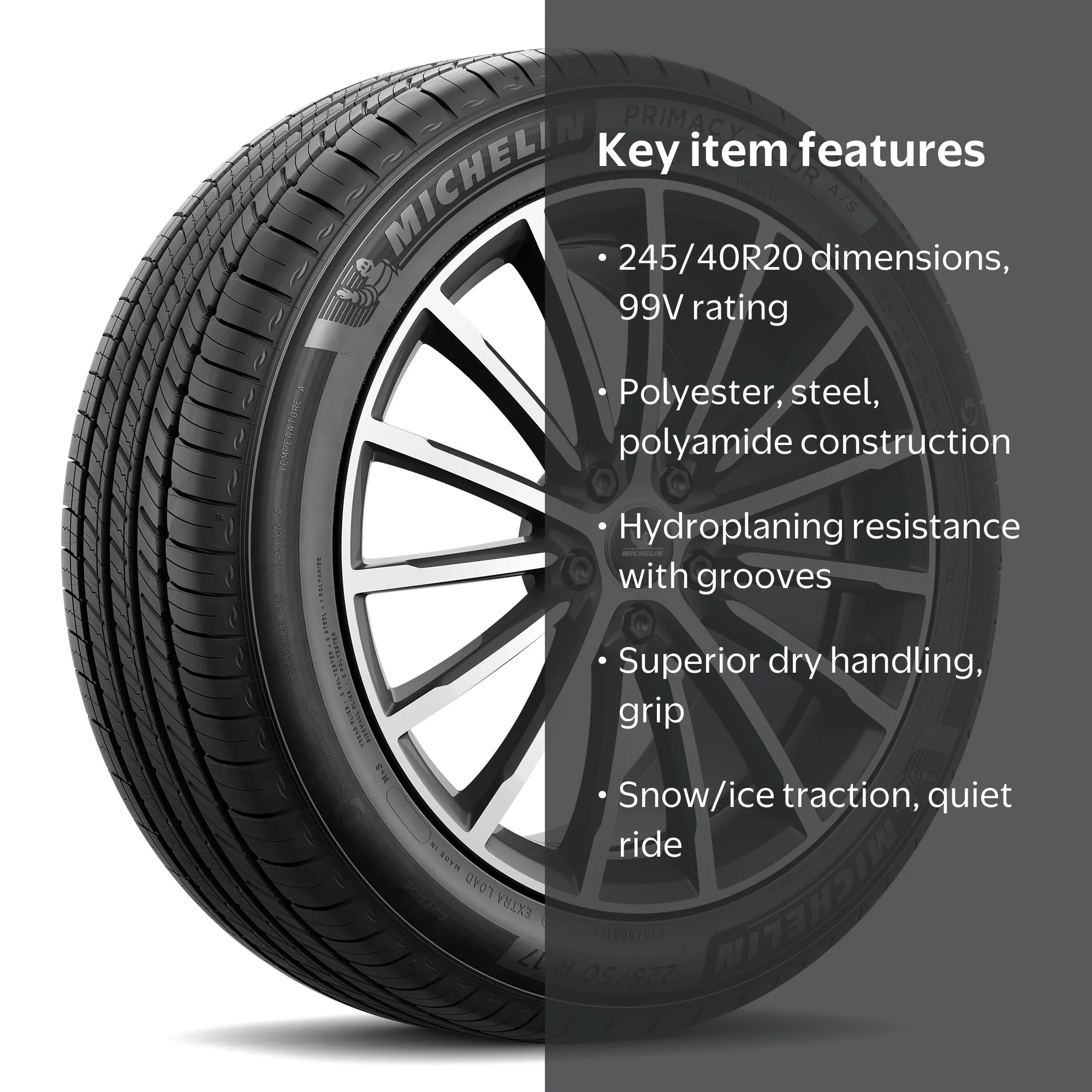 kts様MICHELINe.Primacy245/40R20 275/35R20 Michelin Primacy Tour A/S All Season 245/40R20 99V - Walmart.com