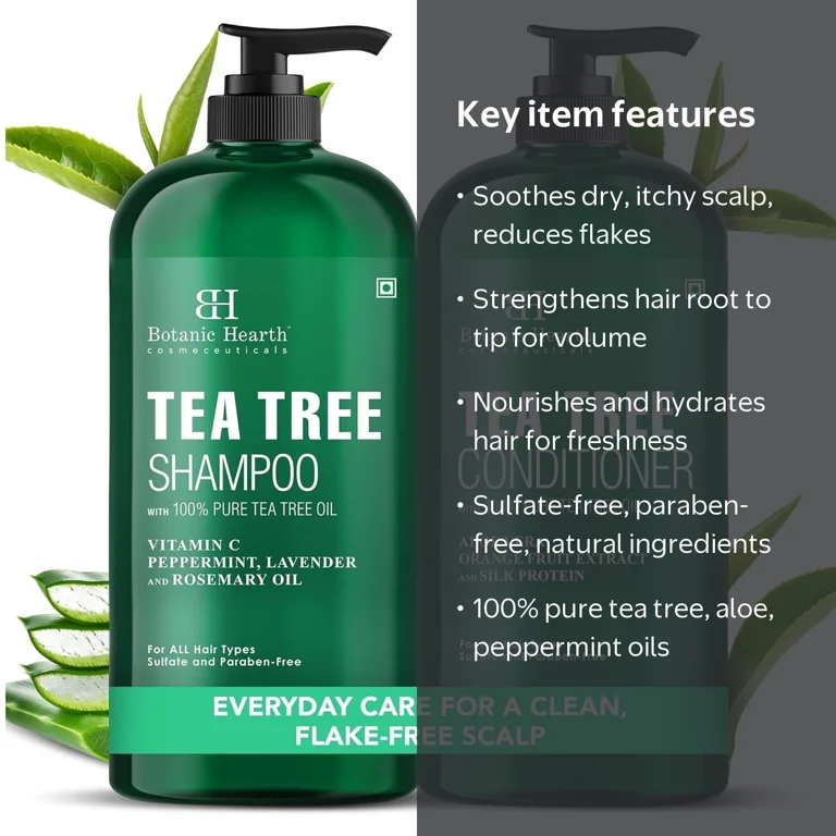 Botanic Hearth Tea Tree Shampoo and Conditioner Set, 32 fl oz