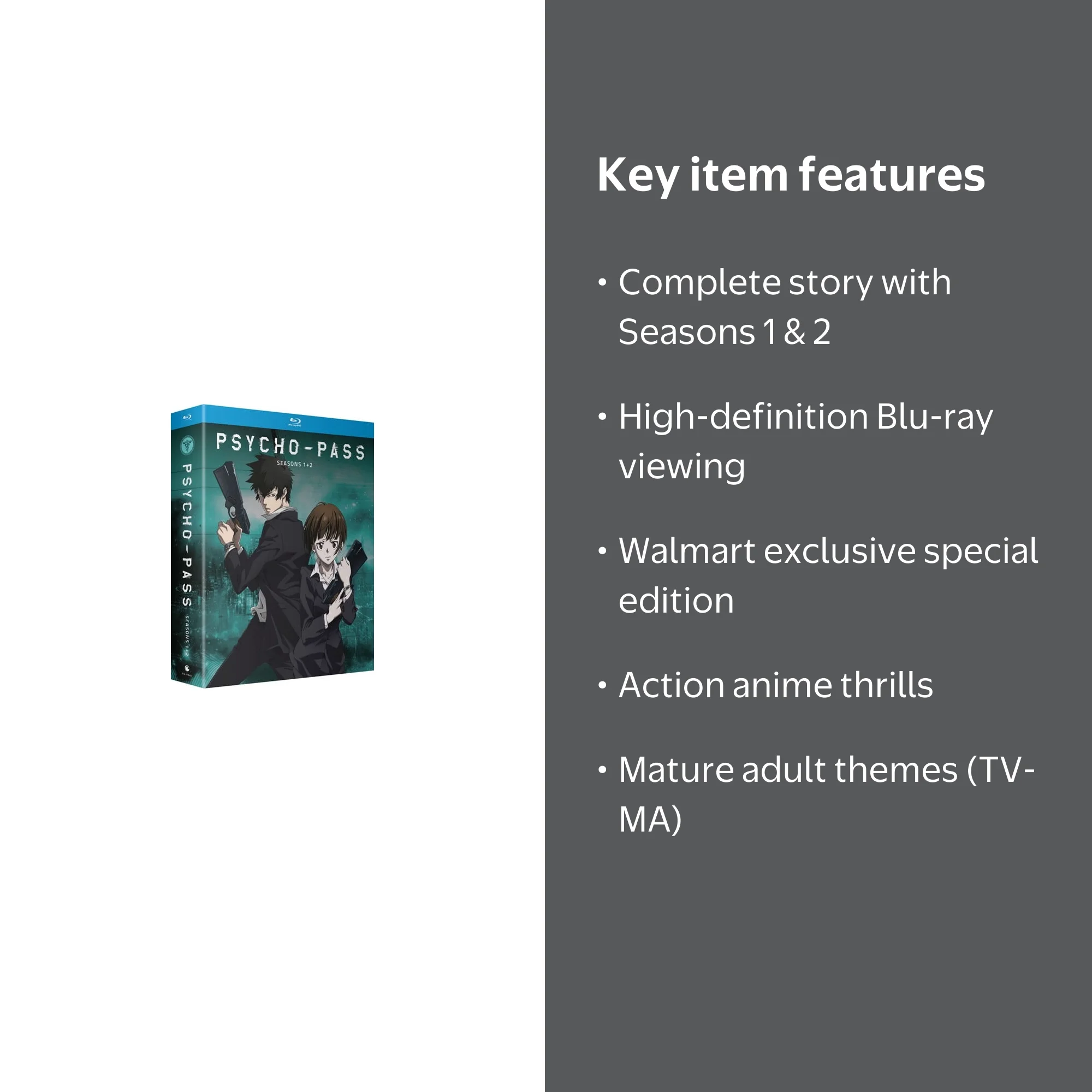 Psycho-Pass Season 1 and 2 (Blu-ray) Walmart Exclusive Crunchyroll