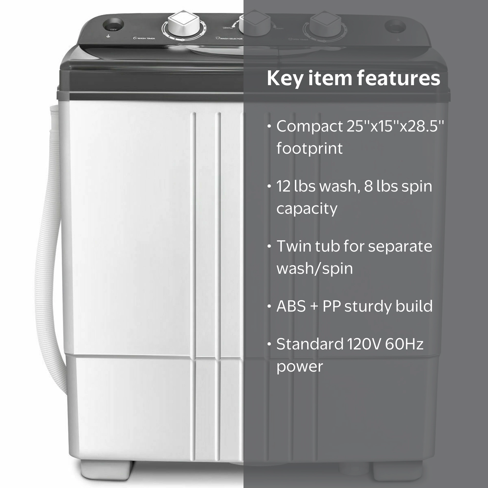 Gymax 20 lbs Capacity Washer Spinner Portable Washing Machine