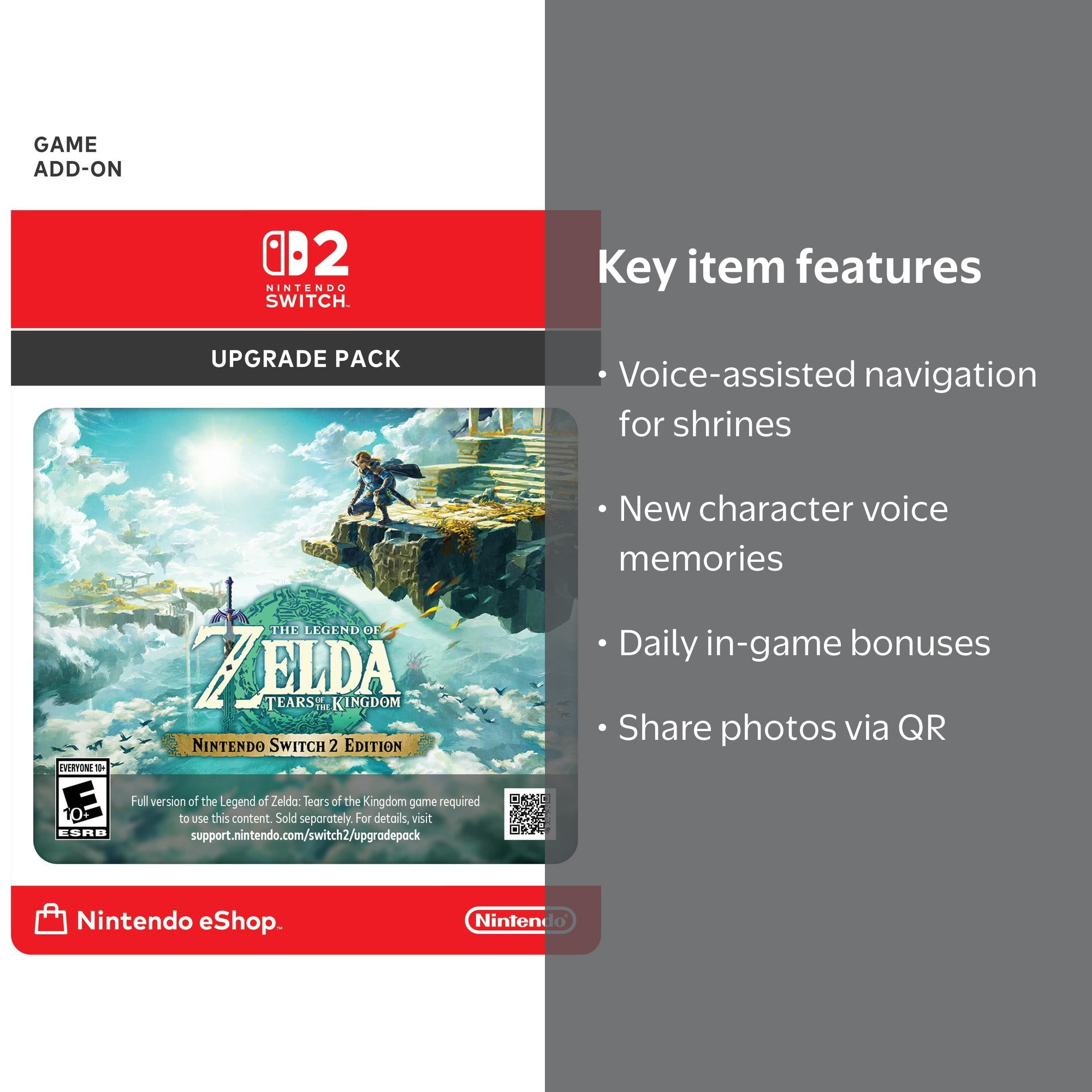 Nintendo Legend of Zelda Tears of the Kingdom Upgrade Pack