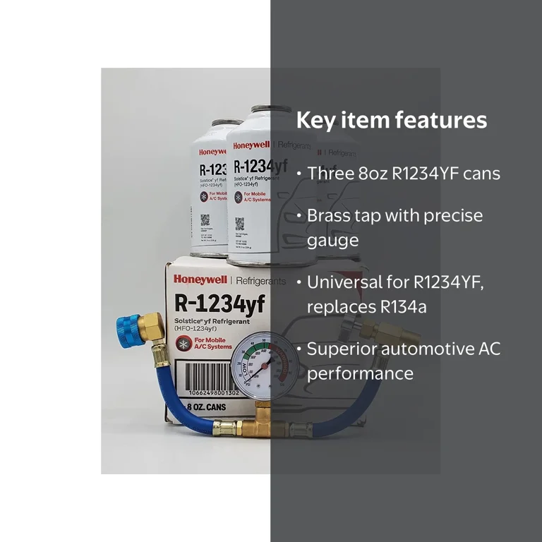 Genuine 8oz R1234YF Refrigerant (3 Freon Cans) & HD Brass Can Tap