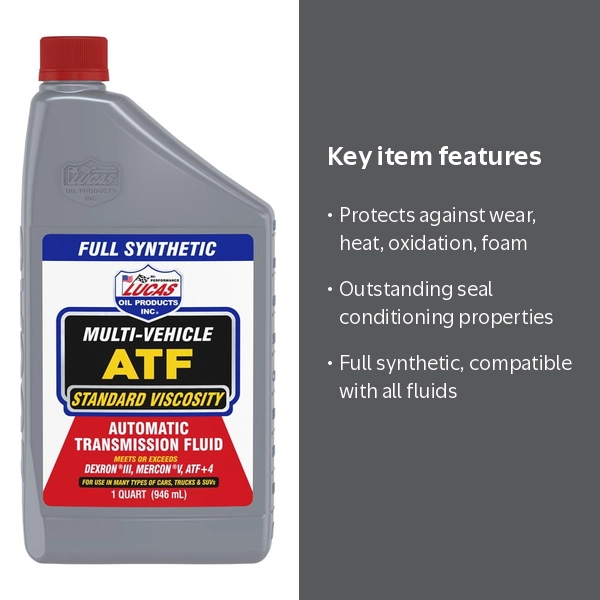 Genuine Lucas Oil Semi-Synthetic Multi-Vehicle ATF Transmission
