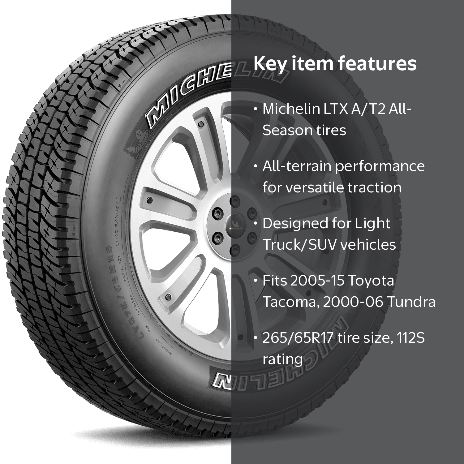 送料込み　265/65R17 MICHELIN Michelin LTX A/T2 All-Season 265/65R17 112S Tire Fits: 2005-15