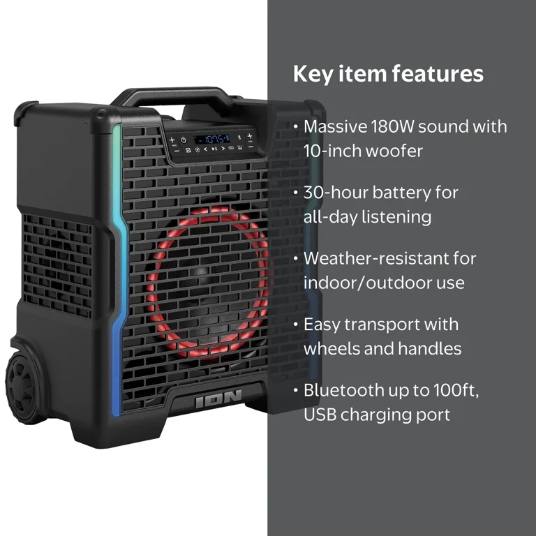 ION Block Rocker Icon All-Terrain Portable Bluetooth Speaker with