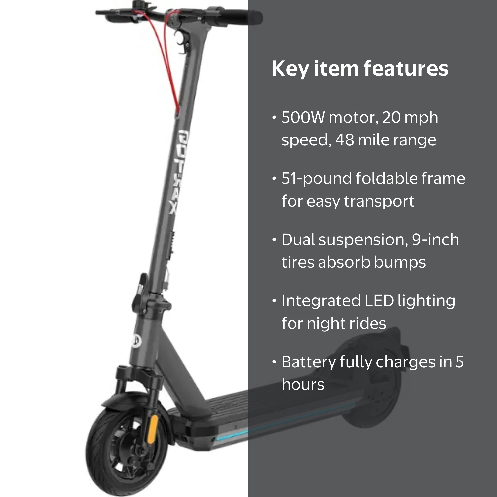 GOTRAX G6 Adult Commute Electric Scooter with 48 mile range and 20