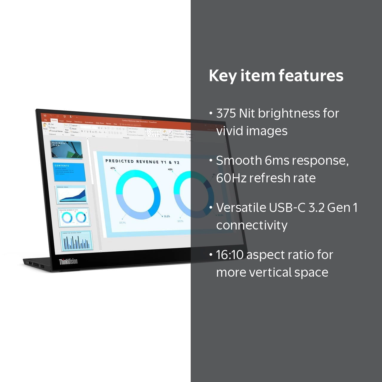 Lenovo, ThinkVision Monitor, M14d 14 inch, LED IPS display