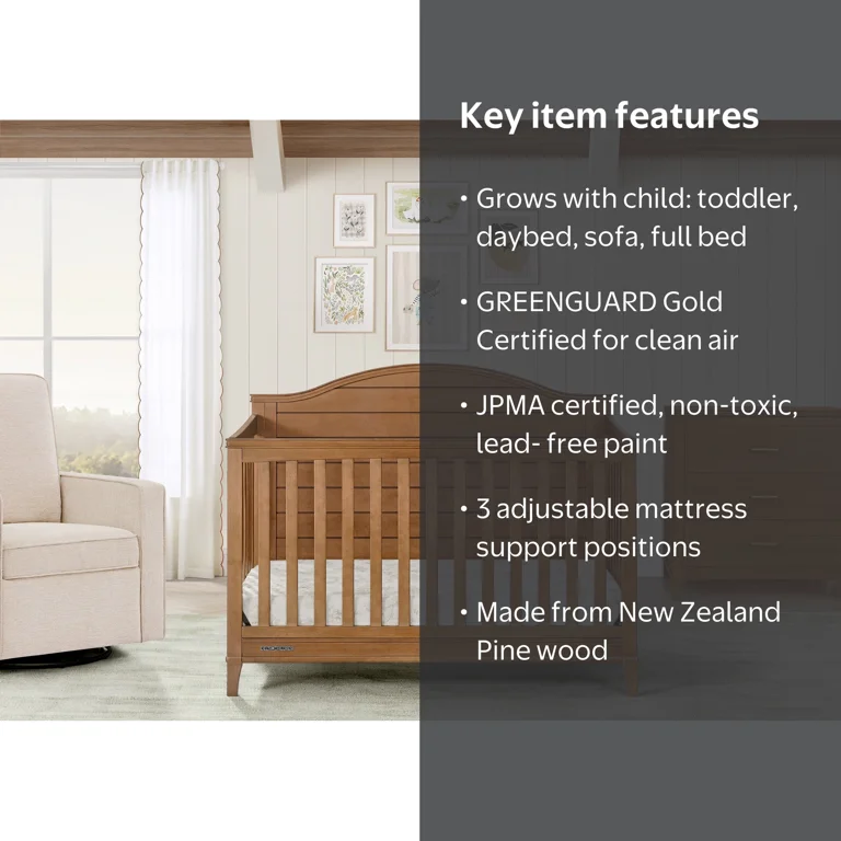 Delta Children Phoebe 6-in-1 Convertible Crib - Greenguard Gold