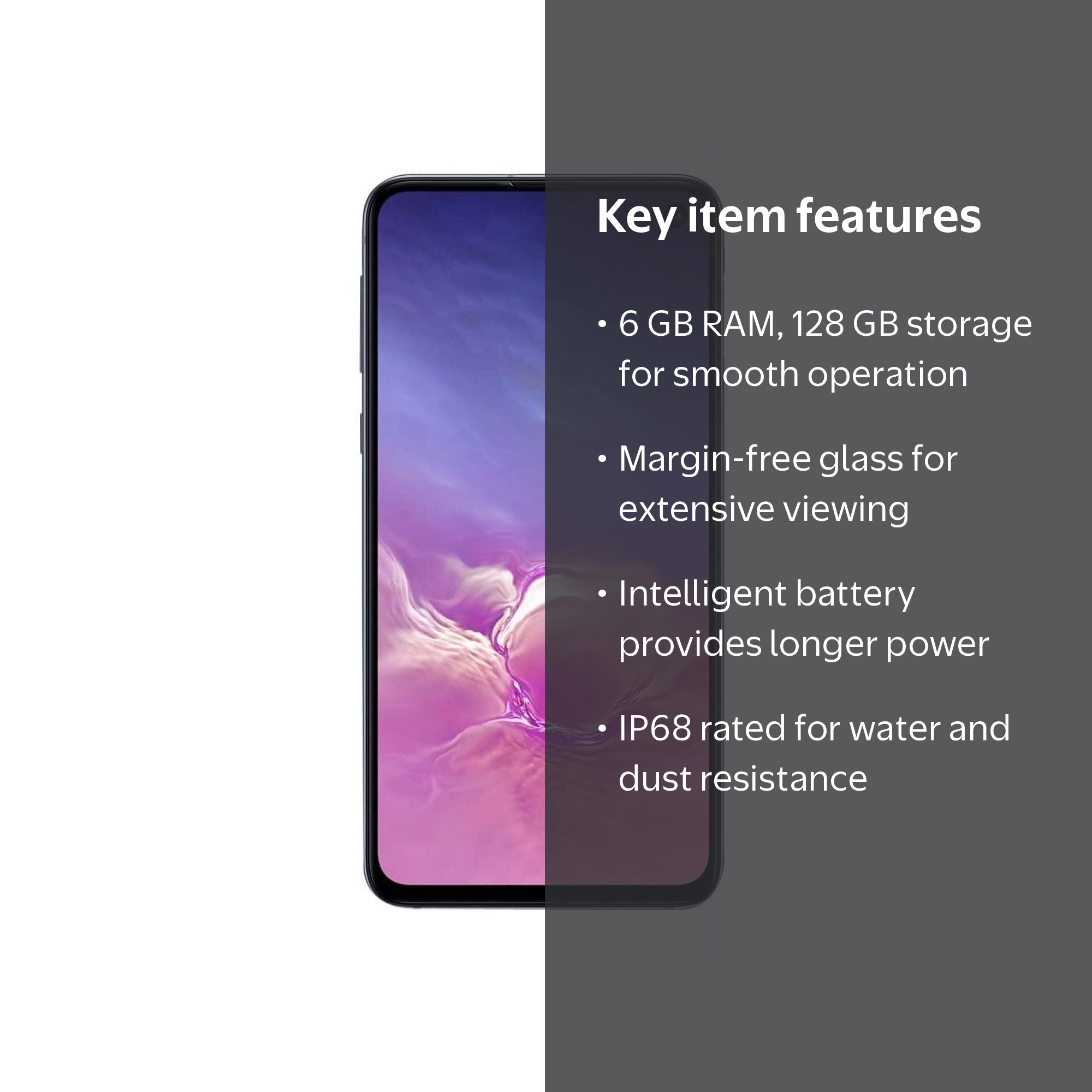 Samsung Galaxy S10e Unlocked 4G Smartphone RAM 6GB, 128GB memory