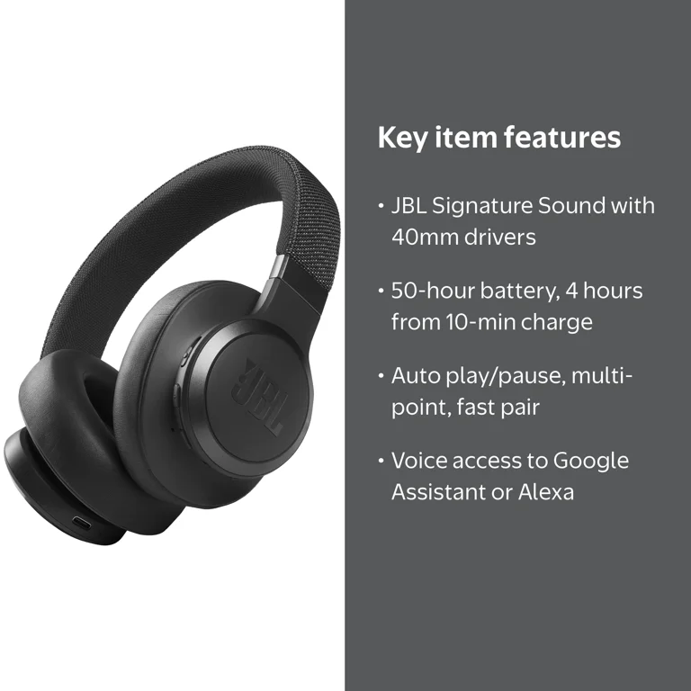 Free Shipping! JBL Live 660NC, Wireless Over-Ear Headphones with