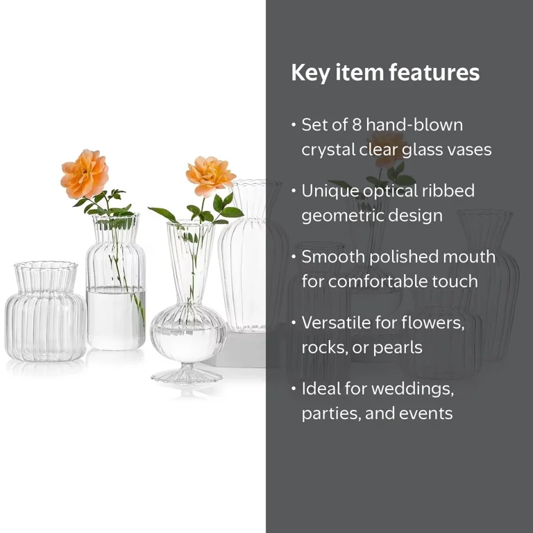 Clear Bud Vases for Centerpieces