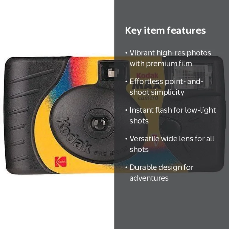 Kodak, 35mm Single Use Camera, with Flash, Packaging May Vary
