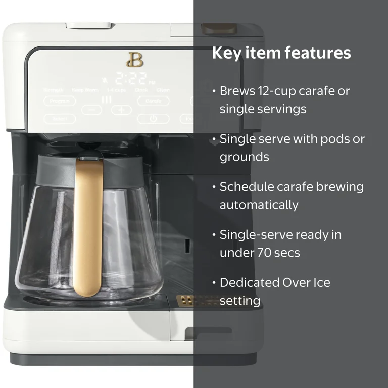 Beautiful by Drew Barrymore Multi-Brew 12-Cup Programmable Drip