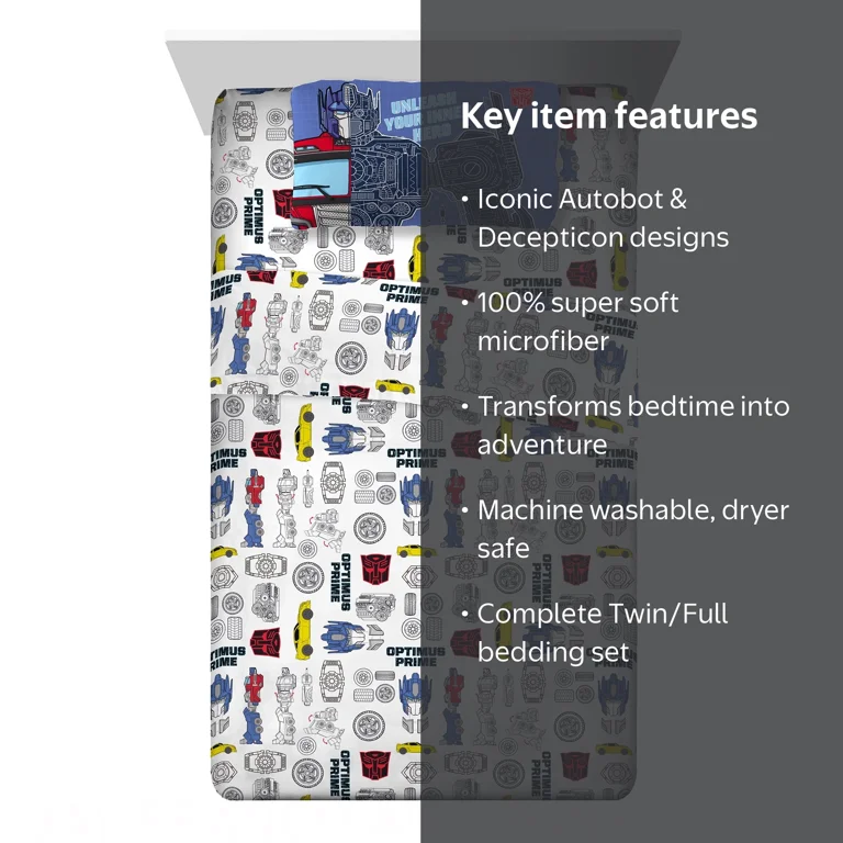 Transformers Kids Twin Sheet Set, Hasbro - Walmart.com