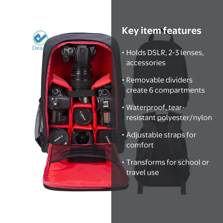 best dslr camera backpack for travel SDYSM Bag Professional SLR Mirrorless Camera Waterproof Laptop Back Pack 14 Inch with Rain Cover Anti Theft Case Large Capacity Photography Backpack Black lenses in any weather Besnfoto Camera Backpack, Waterproof Travel