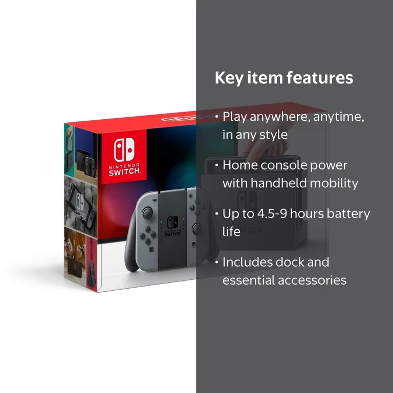Nintendo Switch Console Gray Joy-Con - Walmart.com