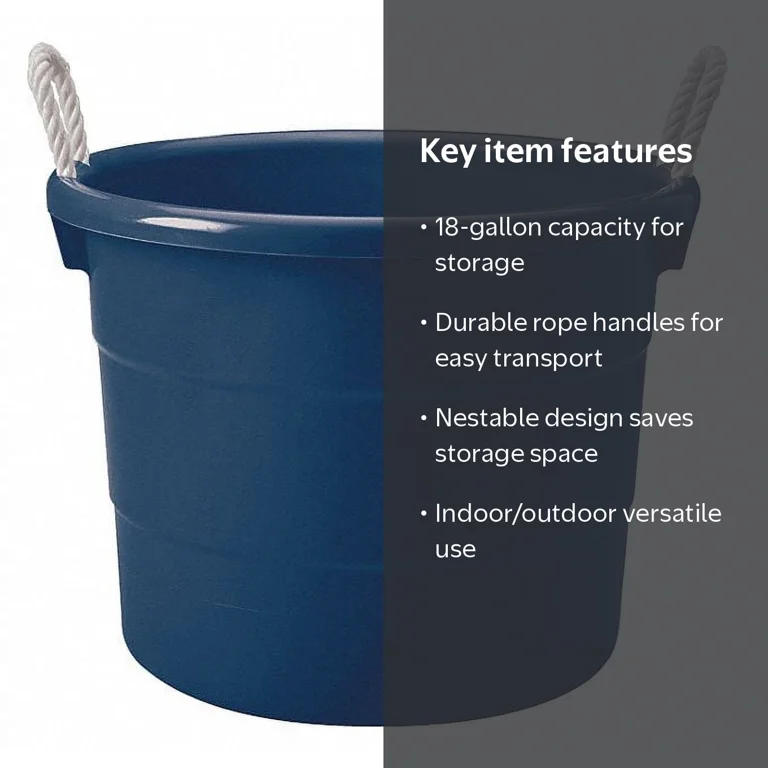 ZORO SELECT Heavy Duty Plastic Large Utility Tote, 18-Gallon