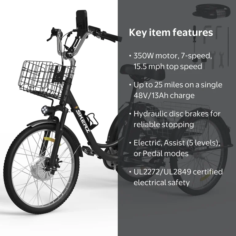 three wheel electric bicycles 24" Traditional through fat Wholesale FULIKE 500W 650W Three