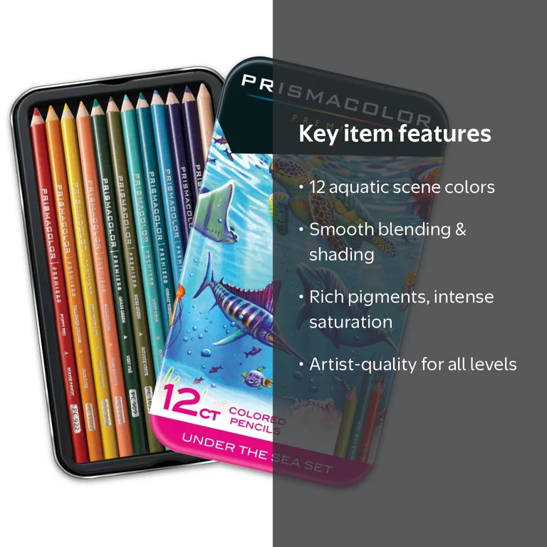 Prismacolor, Colored Pencils, 12 Count, Soft Core Under the Sea