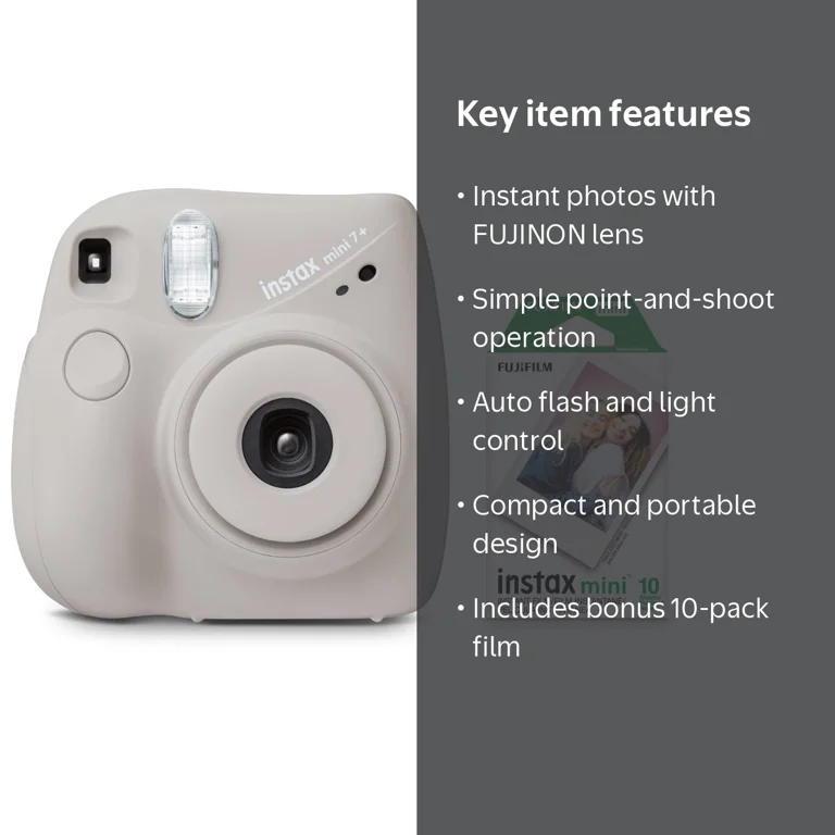 Fujifilm INSTAX Mini 7+ Instant Camera Exclusive Bundle with Bonus