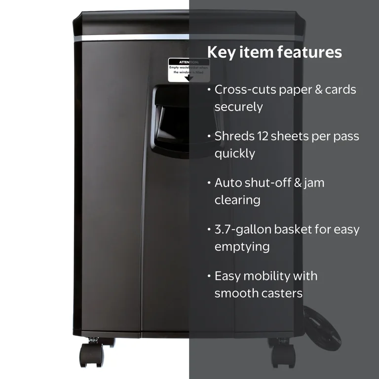 Aurora, Crosscut Paper and Credit Card Shredder, 12 Sheets, Auto