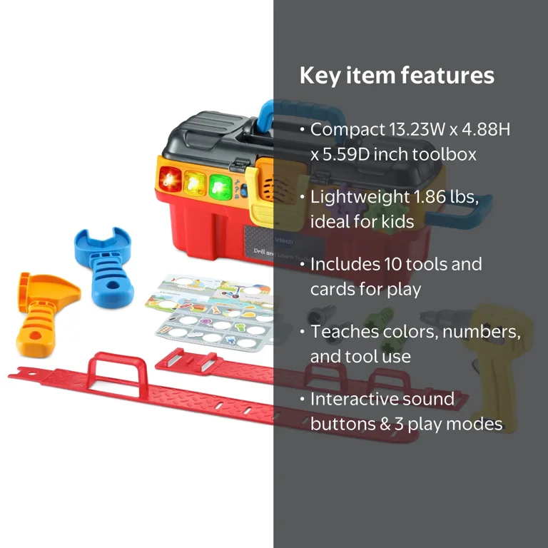 VTech Drill & Learn Toolbox Pro with Accessories, Baby & Toddler