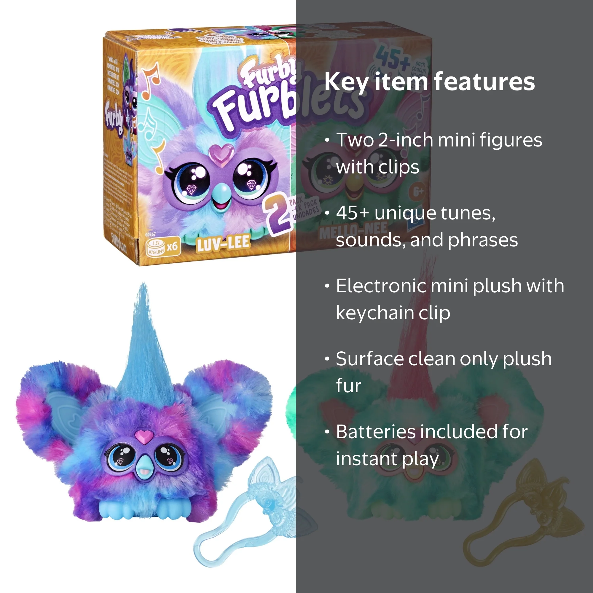 Furby, Mini Electronic Plush Toy, Furblets Luv-Lee & Mello-Nee 2