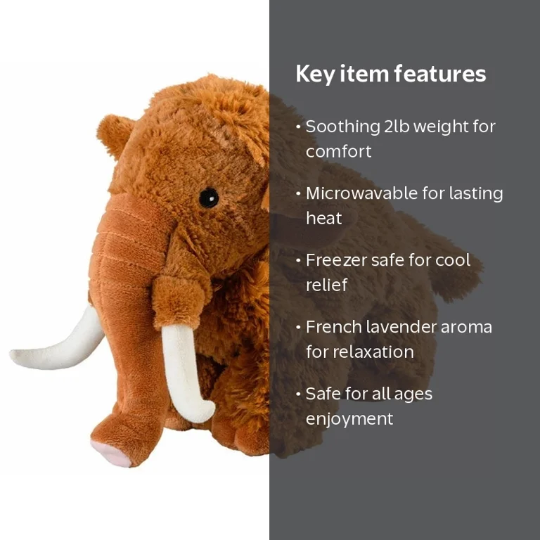 Warmies, Plush, Woolly Mammoth, Lavender Scented, 9