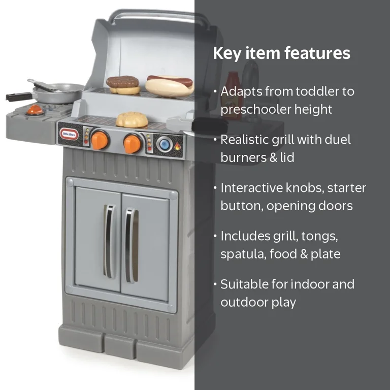 Little Tikes Cook 'n Grow 8-Piece BBQ Grill Playset, Model 633904M