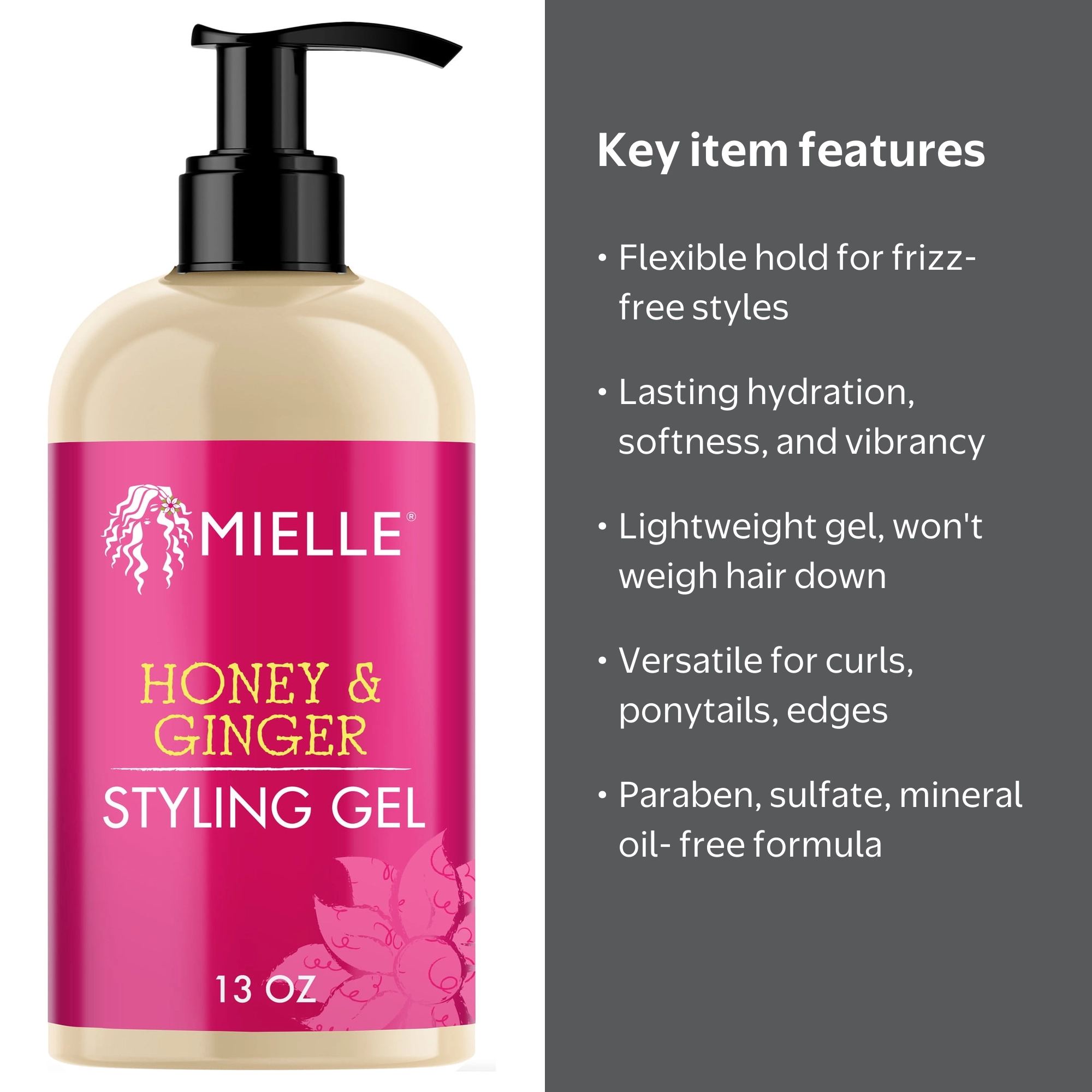 Mielle Honey and Ginger Styling Gel - 13 oz - Walmart.com