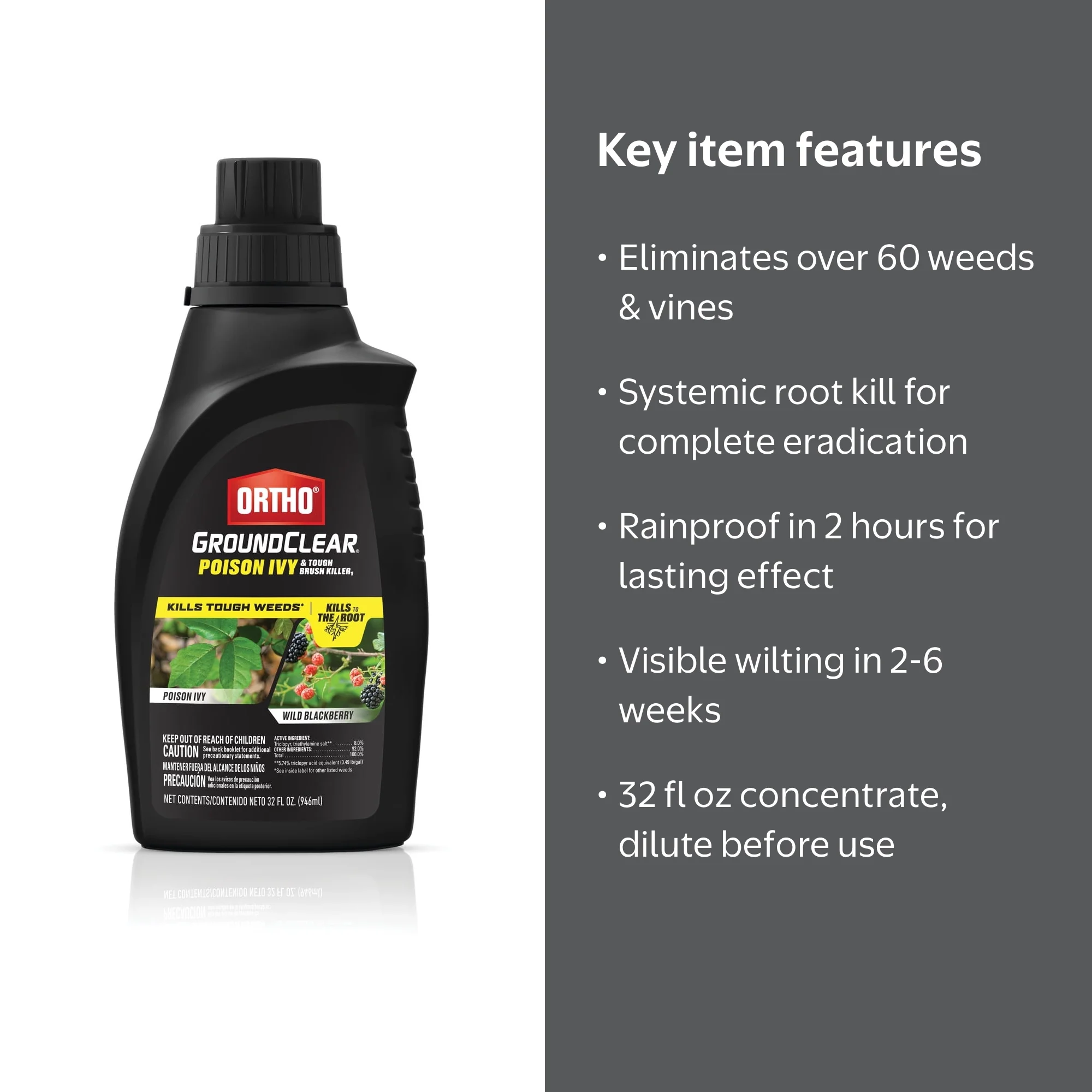 Ortho GroundClear Poison Ivy & Tough Brush Killer 32 fl oz