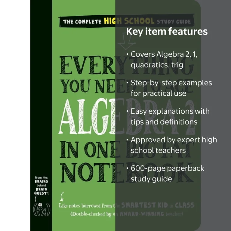 Workman Publishing Big Fat Notebooks Algebra 2 Study Guide