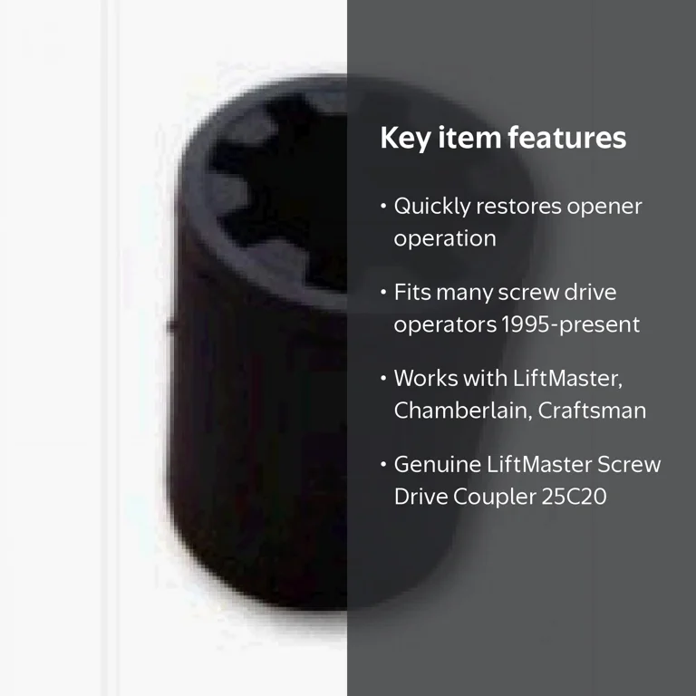 LiftMaster, Screw Drive Coupler, 25C20, Compatible with Model 2220