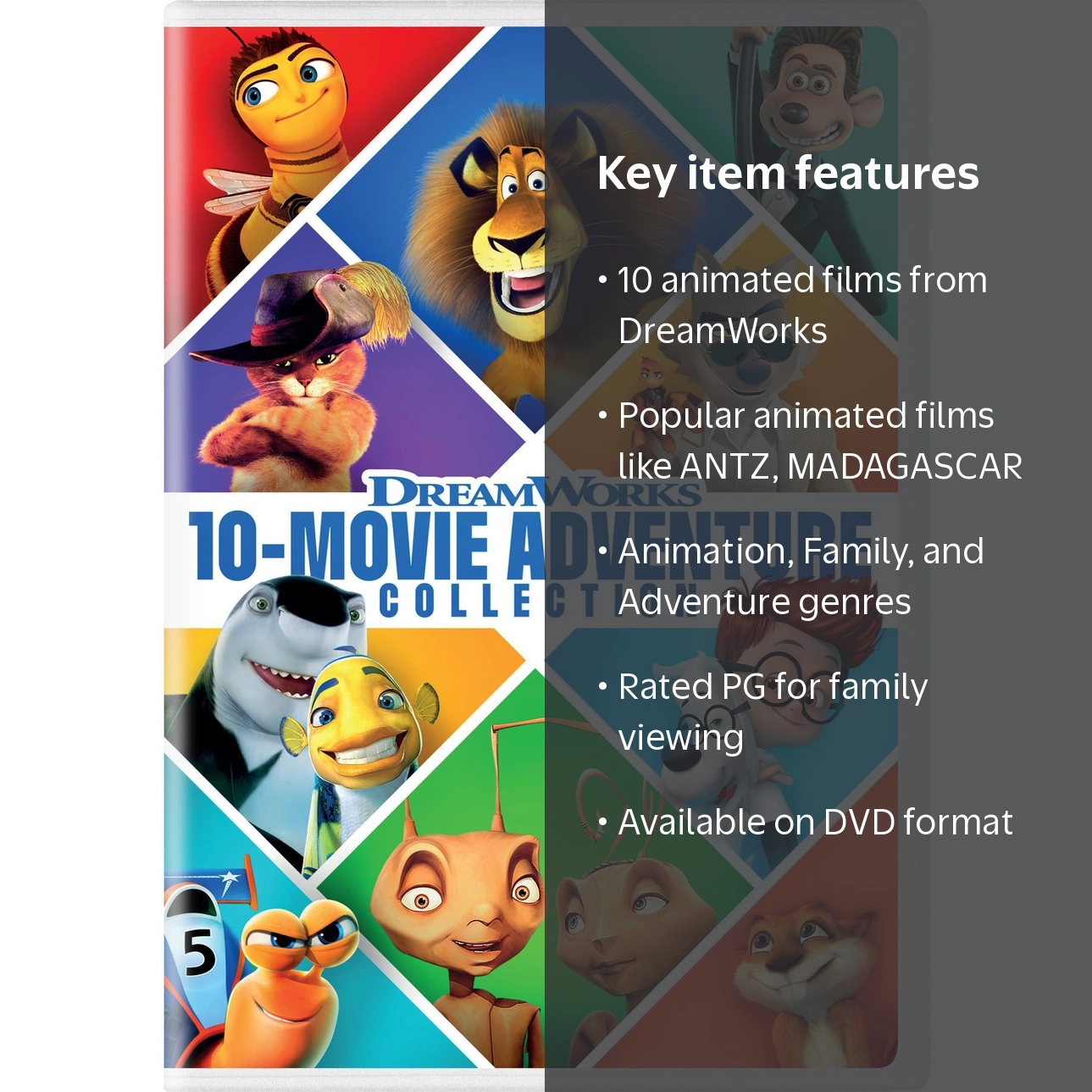 DreamWorks 10-Movie Adventure Collection (DVD), Animation