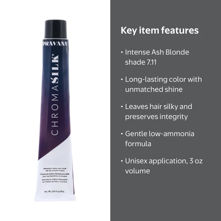 Pravana ChromaSilk Creme Hair Dye - 7.11 Intense Ash Blonde