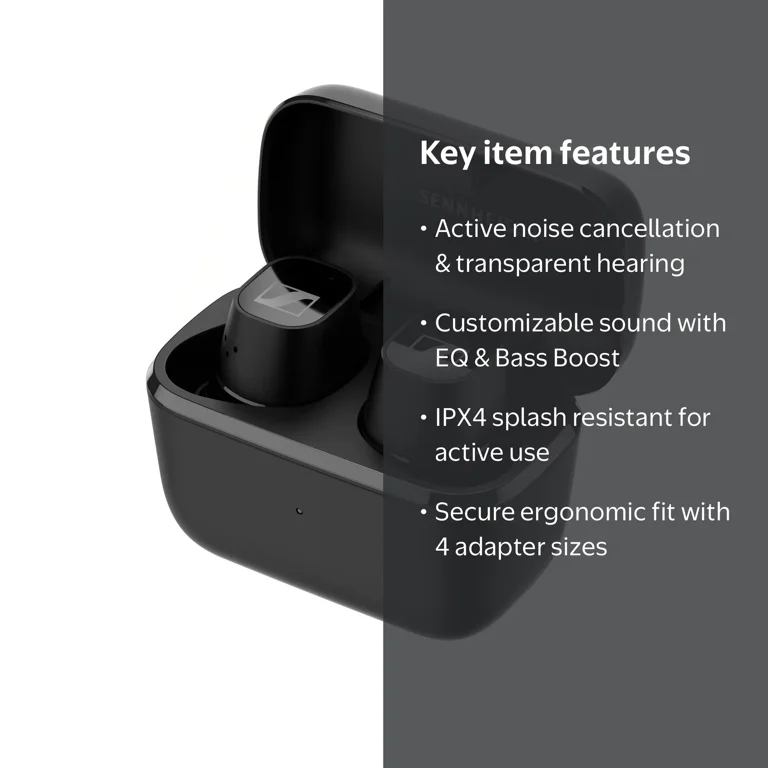 Sennheiser, CX Plus True Wireless Earbuds, Black, One Size
