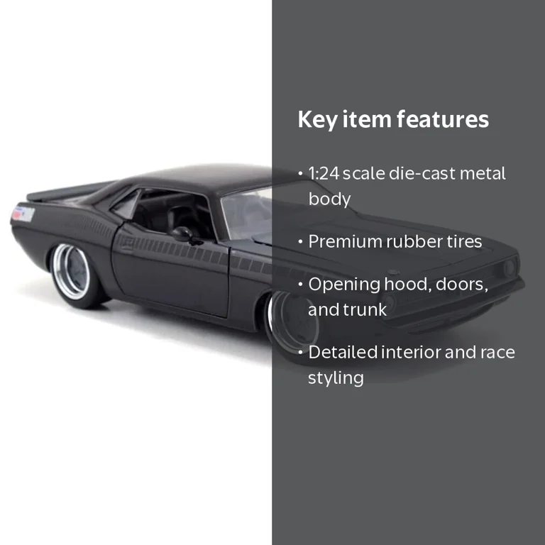 Fast and the Furious: Letty's Plymouth Barracuda 1/24 Play Vehicle