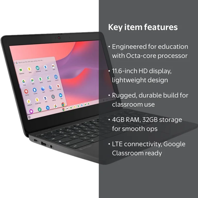 Lenovo 100e Chromebook Gen 4 82W00000US LTE 11.6
