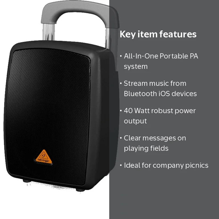 Behringer Europort MPA40BT-PRO Portable PA System with Bluetooth