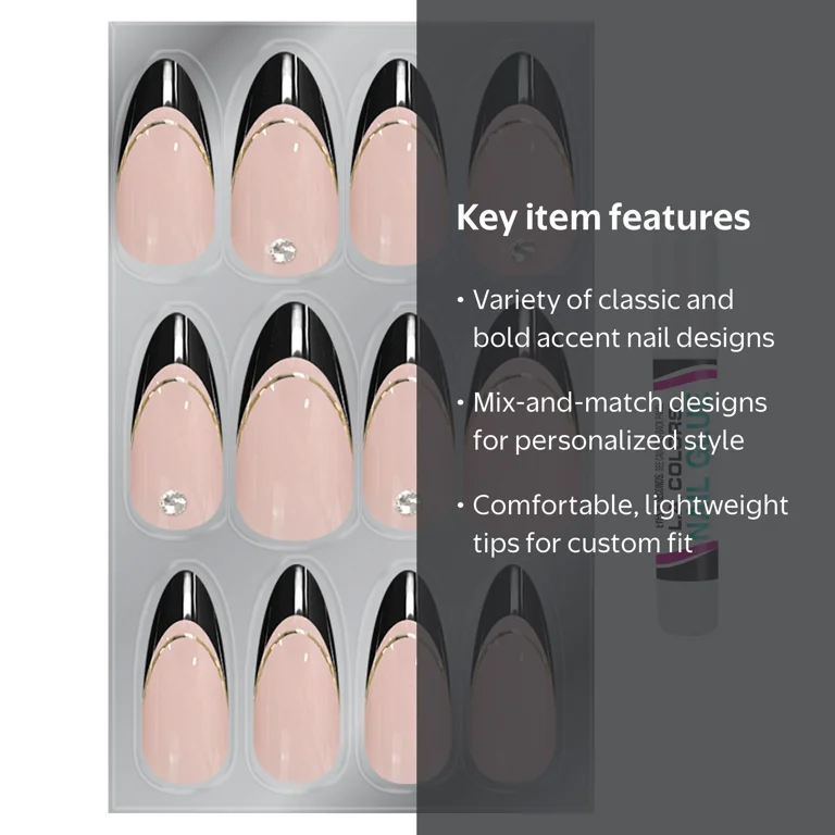 2 pack) L.A. COLORS Deluxe Nail Tip, Double Take, 26 Piece