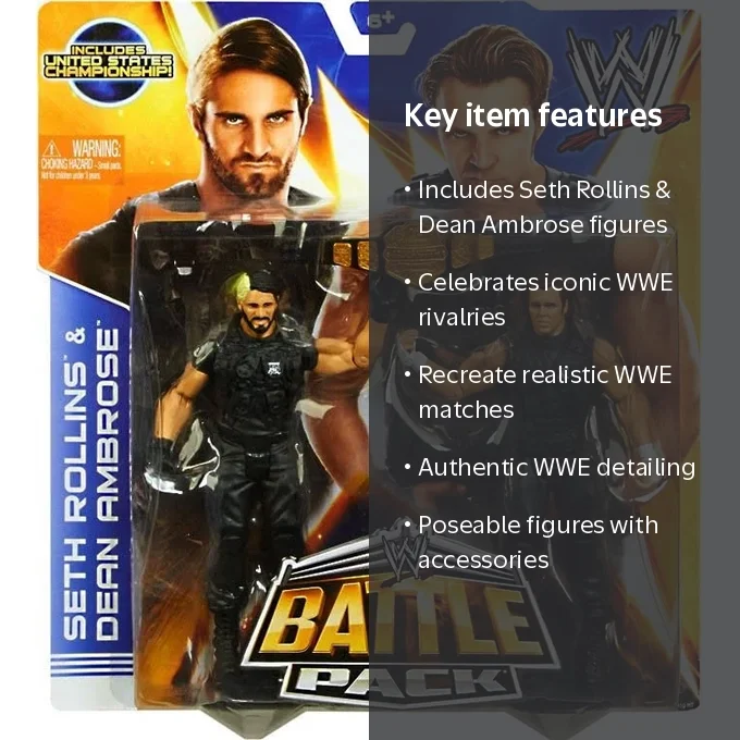 WWE Seth Rollins & Dean Ambrose with US Title Action Figures, 2
